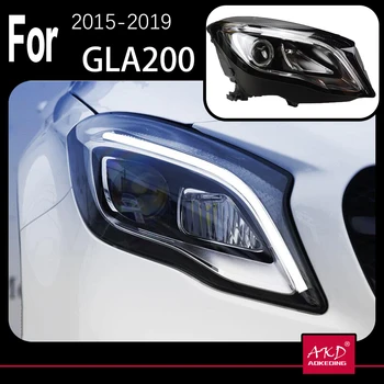 AKD Automašīnas Modelis Galvas Lampas Benz GLA Lukturi 2015-2019 GLA200 GLA180 LED priekšējo Lukturu LED dienas gaitas lukturi Hid Bi Xenon Auto Aksesuāri