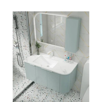 Akmens plāksnes vannas istabas skapis kombinētās pusapaļas loka tipa mazgāšanas un skalošanas galda izlietnes skapis izlietnei ministru kabineta kombinētās