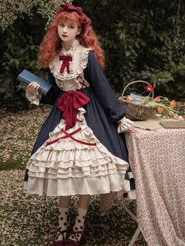 Lolita Halloween Gothic Elegants Op Rudens Un Ziemas Dienas Lelle Loli Lolitas Modes Viktorijas Tējas Puse Drēbes Victorienne