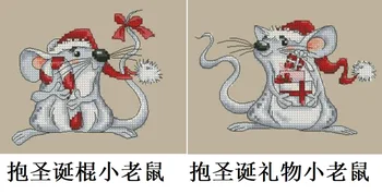 pele ar Ziemassvētku presentcounted 16CT 14CT 18CT DIY Cross Stitch Komplekti Ķīniešu krustdūrienā Komplekti Izšūšanas Rokdarbi