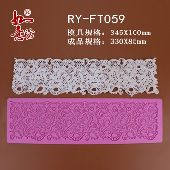 Ry-ft059 Pārtikas klases silikona veidni 34.5X10cm Lielu Ziedu cukura mežģīnes mat apdarei kūku cepšanas trauki cukura amatniecības pelējuma