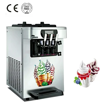Saldējuma Mašīna, Tirdzniecības Darbvirsmas Tricolor Ice Cream Maker Augļu Deserts Mašīna 1200W Salds Konuss Saldēšanas Iekārtas